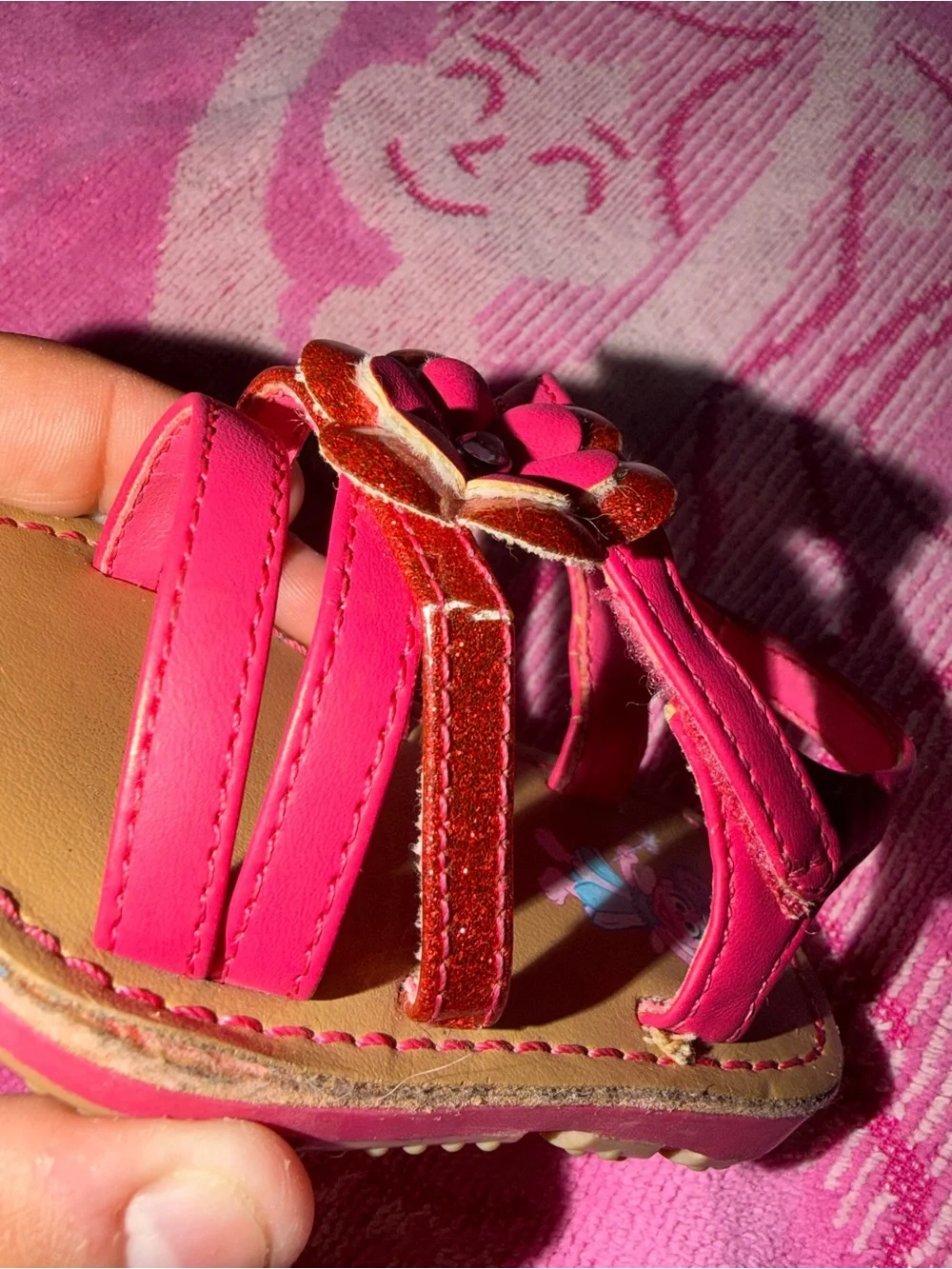 Sesame Street Pink Toddler Flower Sandals